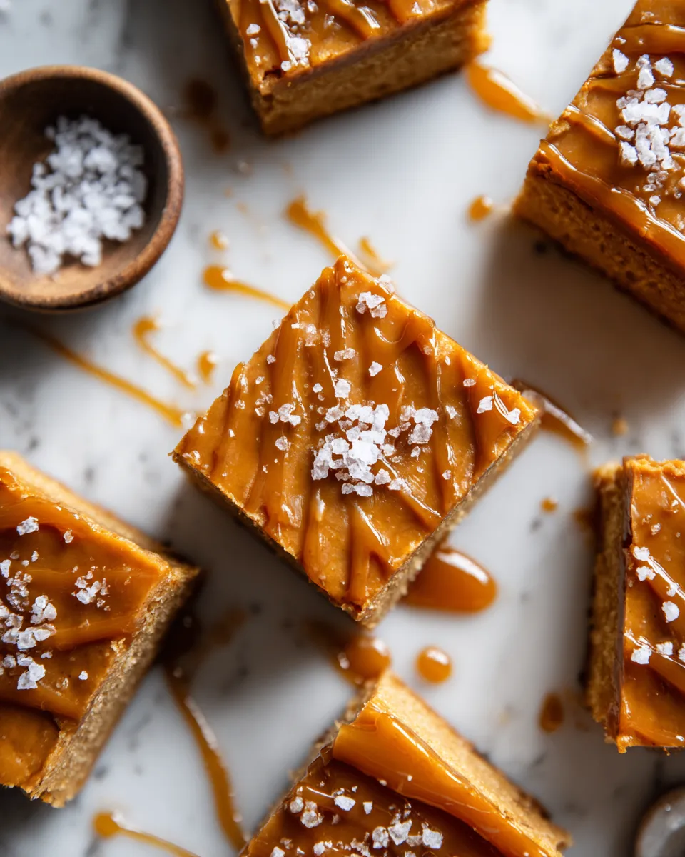 Brown Butter Sugar Cookie Bars with Salted Caramel Buttercream, festive dessert for holidays, easy baking recipe