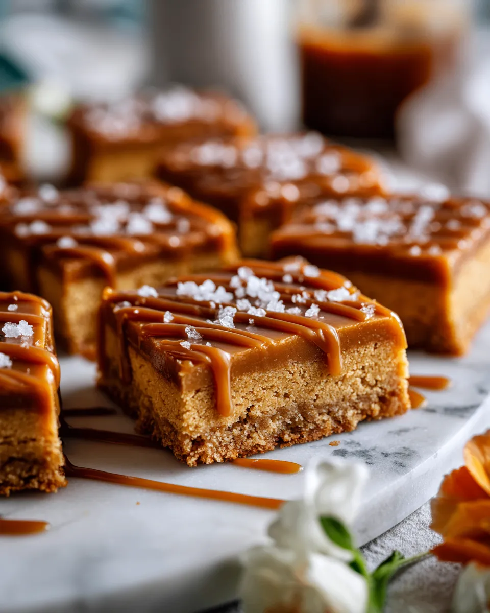 Brown Butter Sugar Cookie Bars with Salted Caramel Buttercream, festive dessert for holidays, easy baking recipe