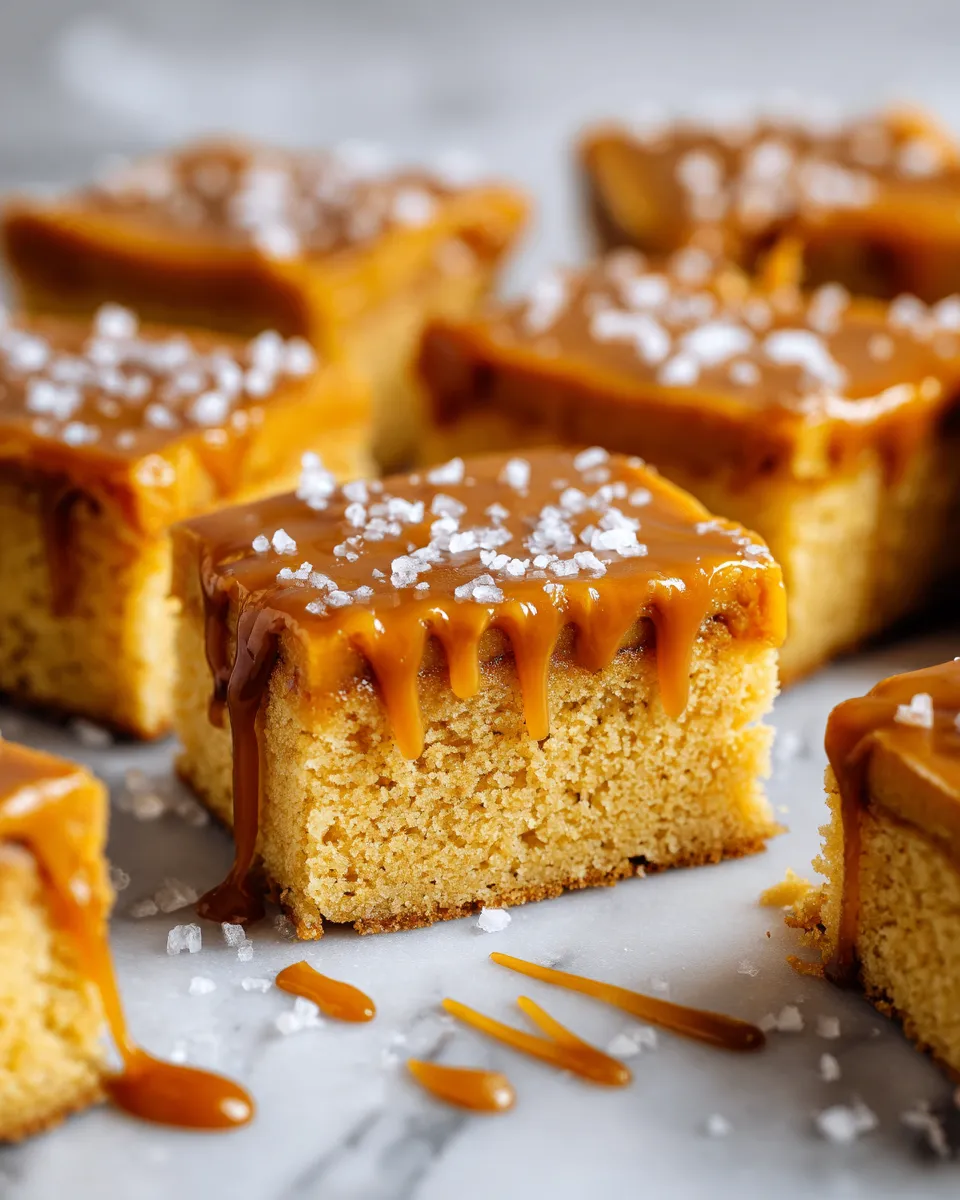 Brown Butter Sugar Cookie Bars with Salted Caramel Buttercream, festive dessert for holidays, easy baking recipe