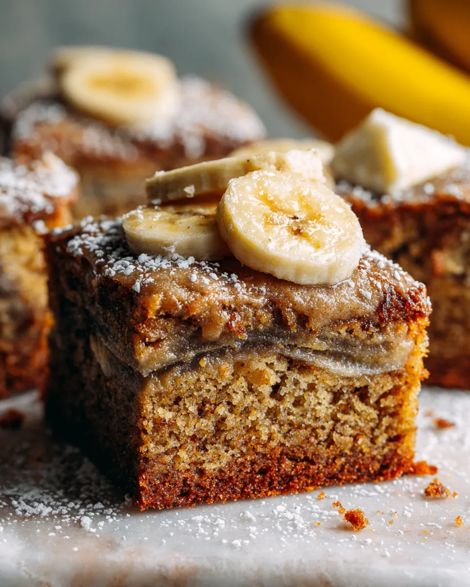 Browned Butter Banana Cake with brown sugar frosting, a cozy dessert for holidays, combining sweet bananas and nutty flavor, perfect for home bakers.