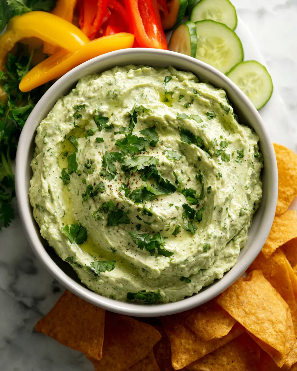 Delicious California avocado dip made with ripe avocados, Greek yogurt, and zesty lime, perfect for appetizers.