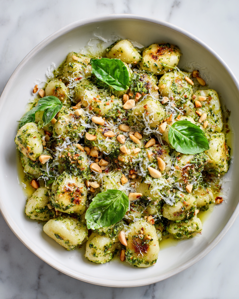Delicious cauliflower gnocchi with fresh pesto, a comforting dish perfect for holiday dinners, offering a nutritious and flavorful twist on traditional recipes.
