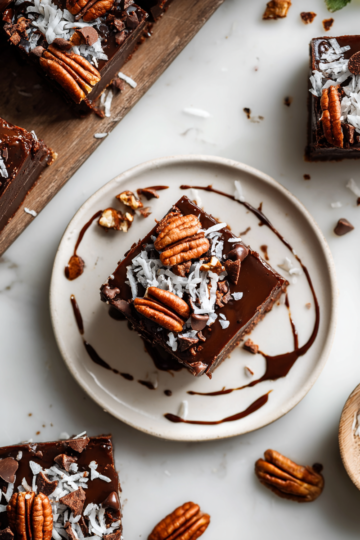 Homemade German Chocolate Fudge with rich chocolate, nuts, and coconut, perfect for holiday gatherings