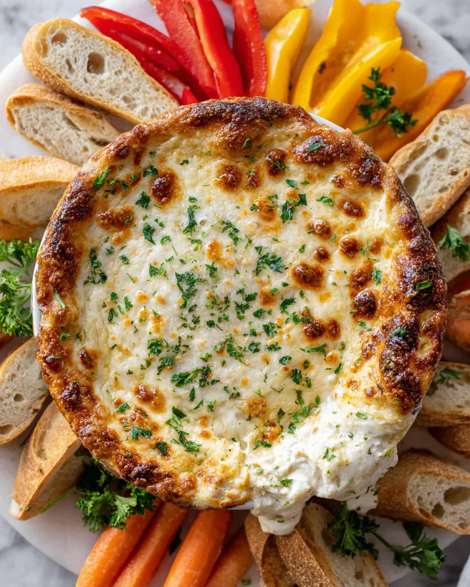 Creamy Asiago Dip served warm with dippers, perfect for cozy gatherings.