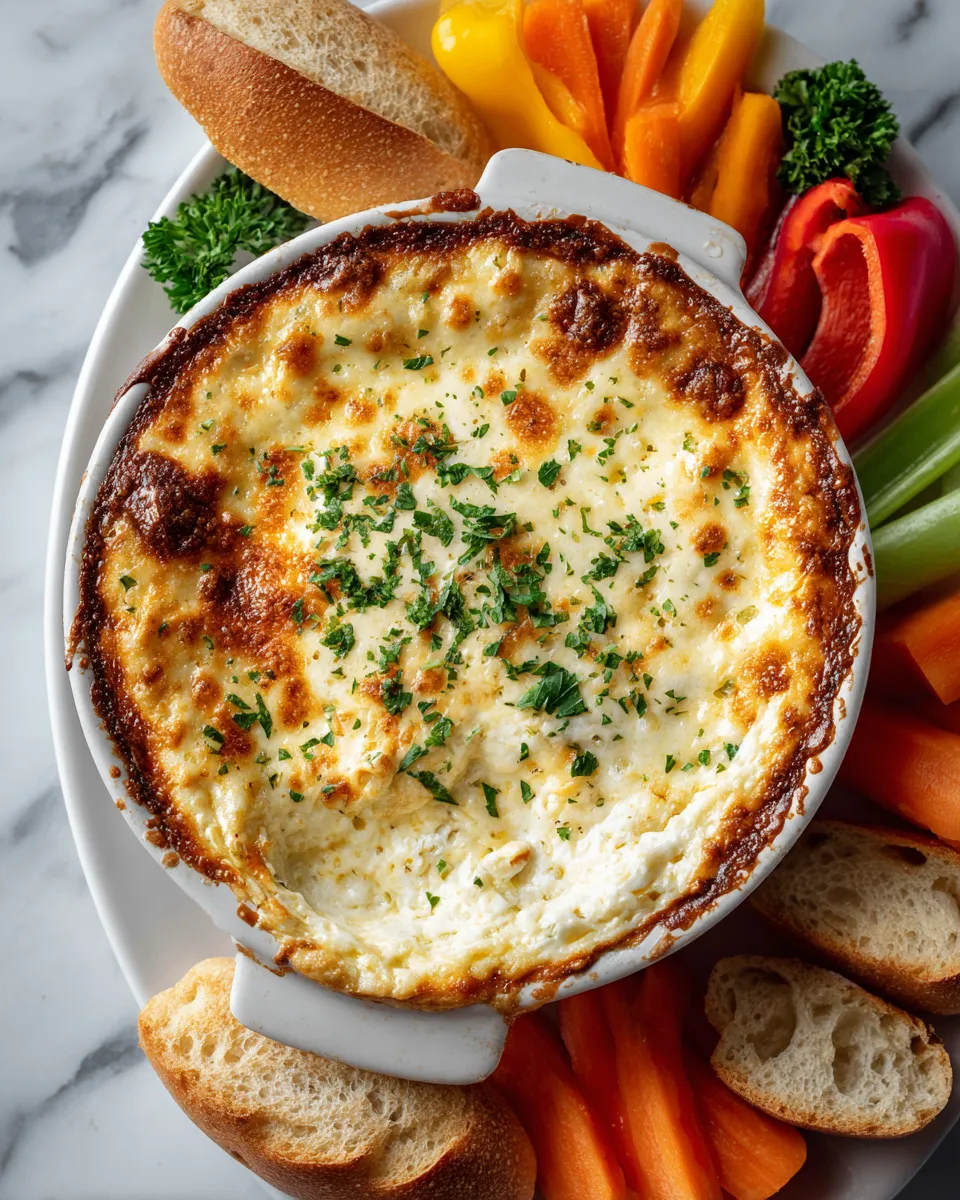 Creamy Asiago Dip served warm with dippers, perfect for cozy gatherings.