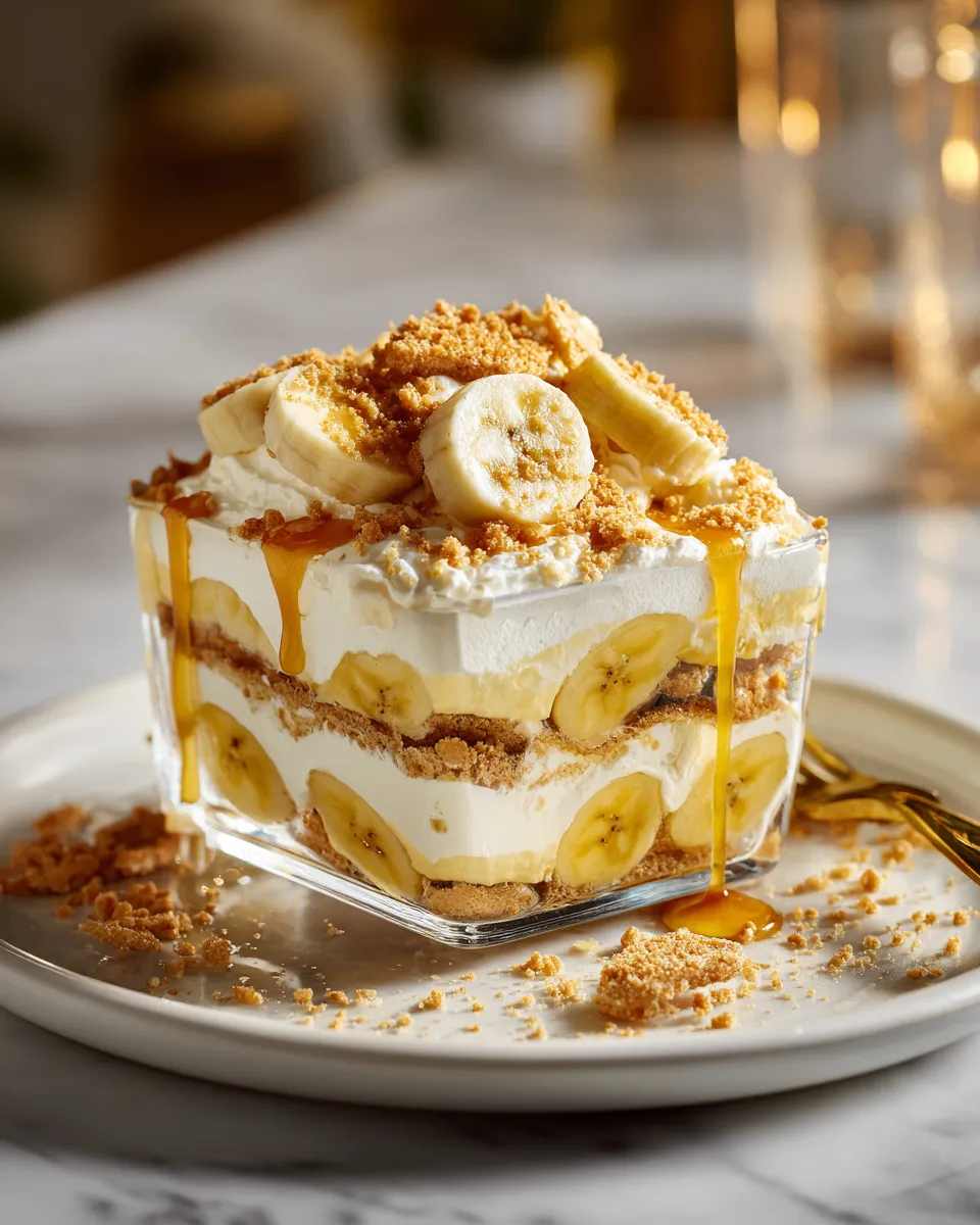 Nilla Wafers Banana Cream Dessert with layers of creamy pudding and bananas, a nostalgic and delightful holiday treat.