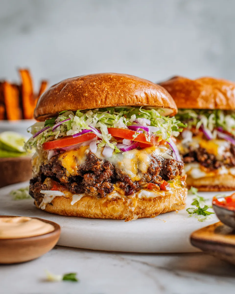 Quick and cheesy Queso Burgers topped with melted queso, ready in 30 minutes, perfect for festive gatherings.