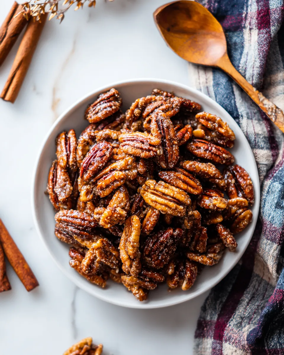 Slow Cooker Cinnamon Pecans recipe for the holidays, easy and delicious nutty treat, perfect for gatherings.