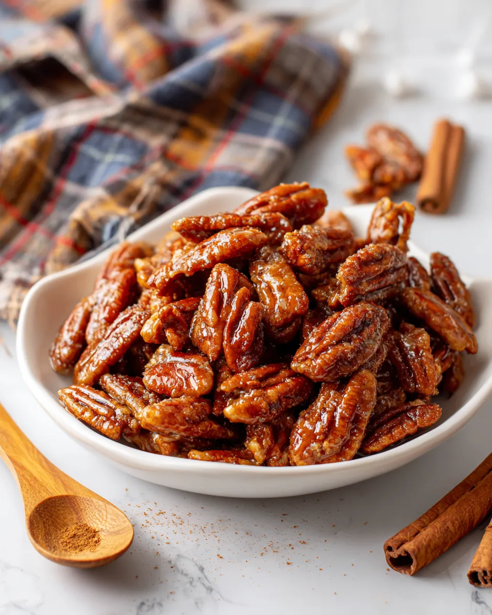 Slow Cooker Cinnamon Pecans recipe for the holidays, easy and delicious nutty treat, perfect for gatherings.