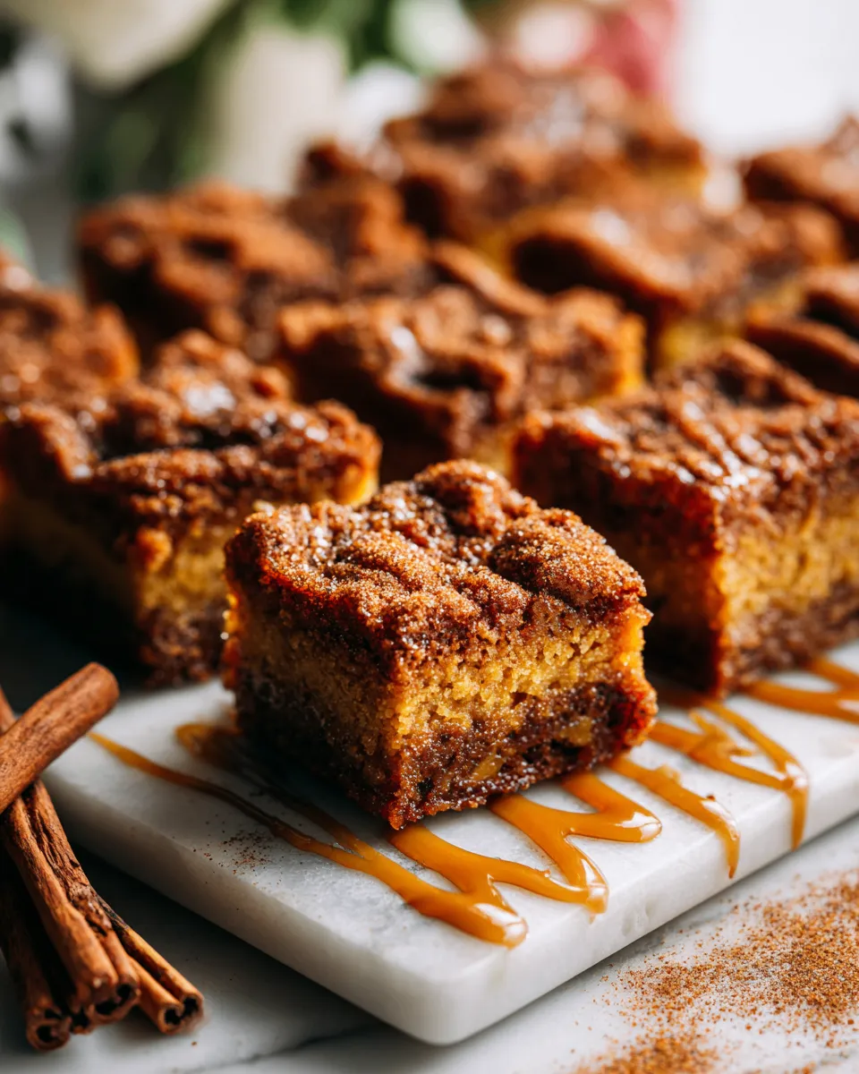 Snickerdoodle Blondies in a baking dish, perfect holiday dessert recipe.