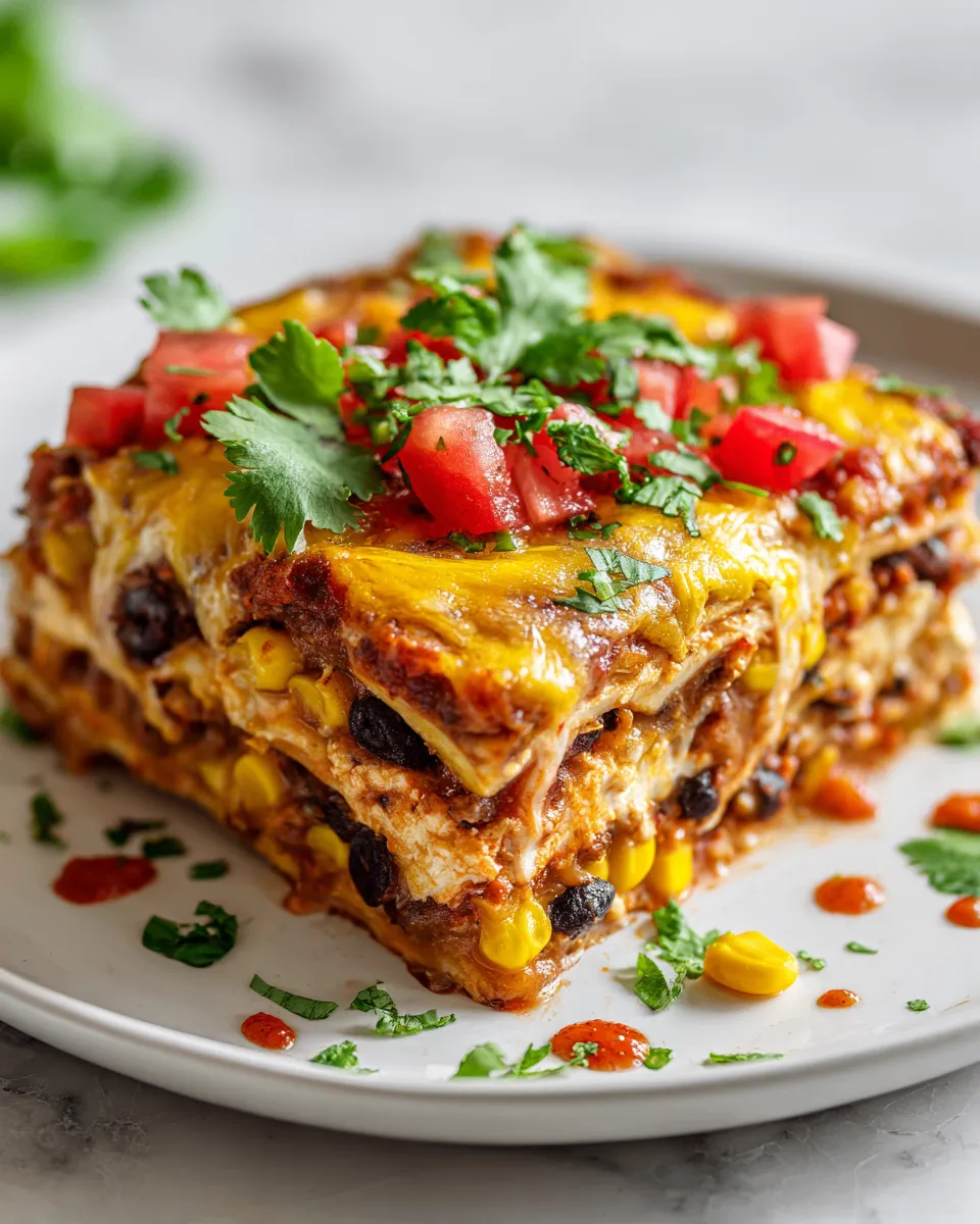 Texas lasagna recipe with layers of beef, cheese, beans. Perfect for holiday gatherings, easy to make-ahead, and full of comforting flavors.