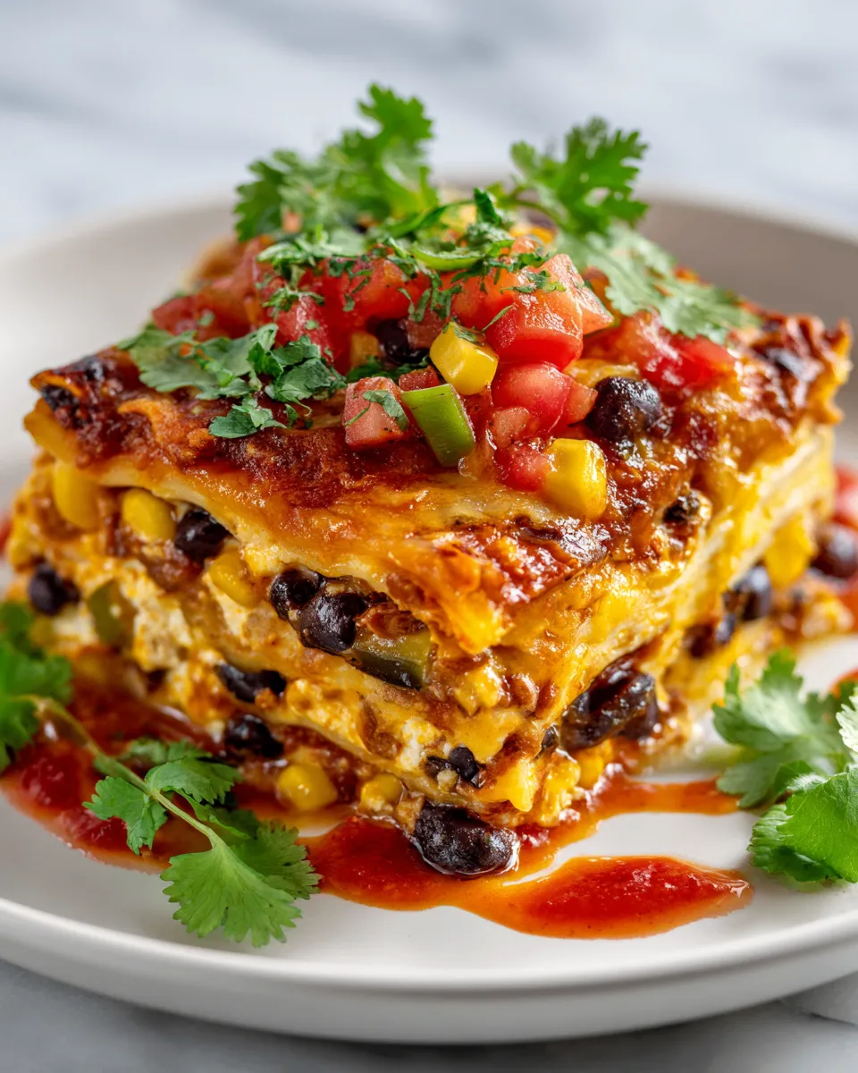 Texas lasagna recipe with layers of beef, cheese, beans. Perfect for holiday gatherings, easy to make-ahead, and full of comforting flavors.