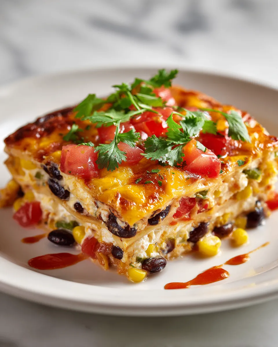 Texas lasagna recipe with layers of beef, cheese, beans. Perfect for holiday gatherings, easy to make-ahead, and full of comforting flavors.