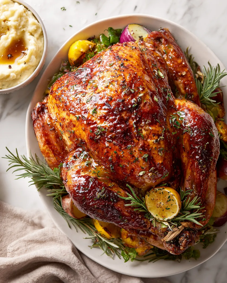 Thanksgiving turkey prepared by roasting, frying, and smoking for diverse flavors and perfect texture.