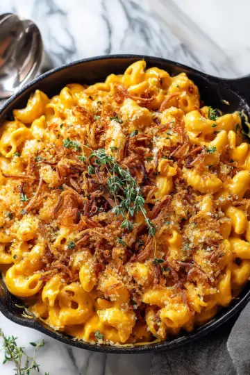 Creamy one-pot pumpkin mac and cheese for a cozy fall meal