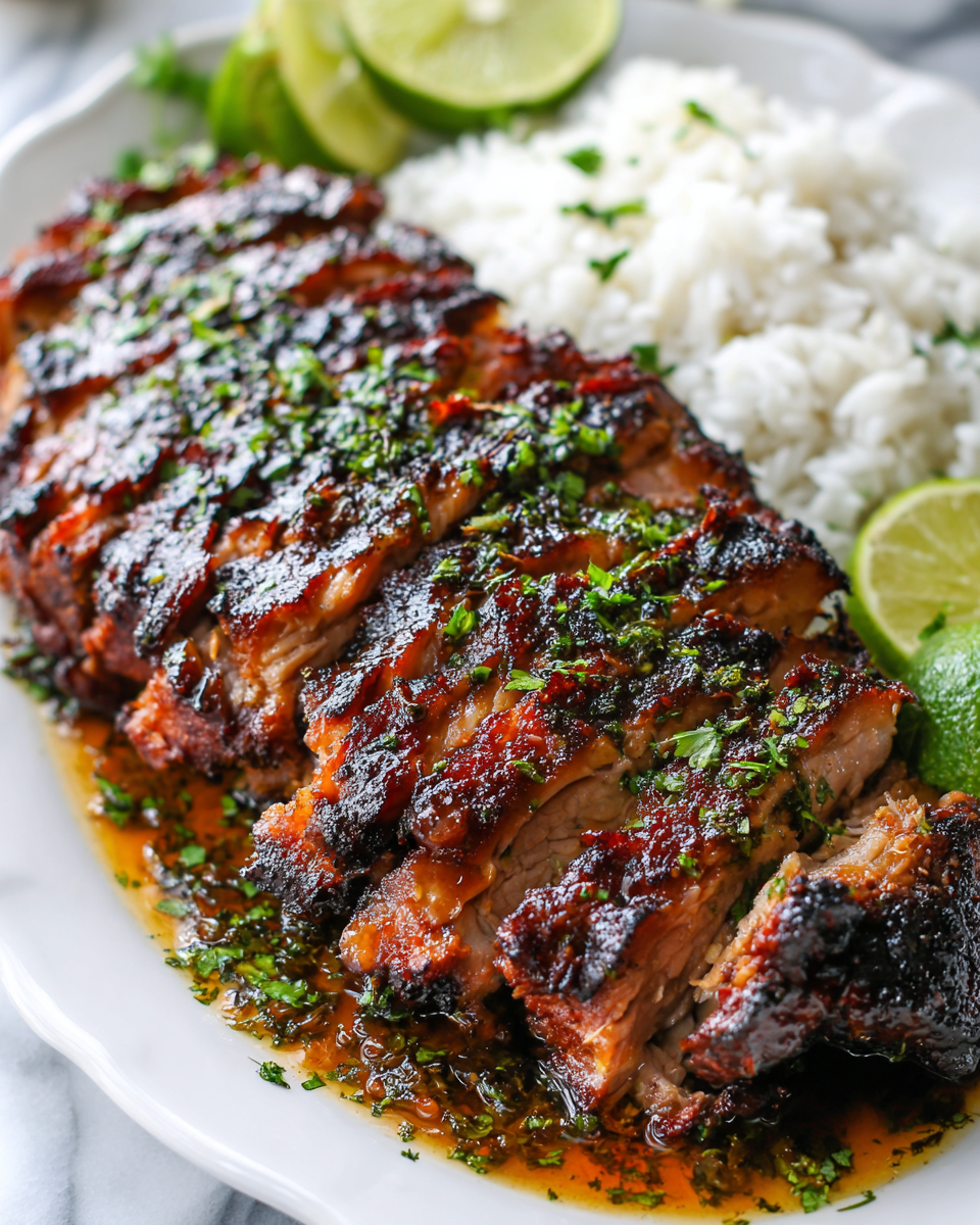 Delicious Cuban Mojo Pork slow-roasted to perfection with a citrusy marinade, perfect for holiday celebrations.