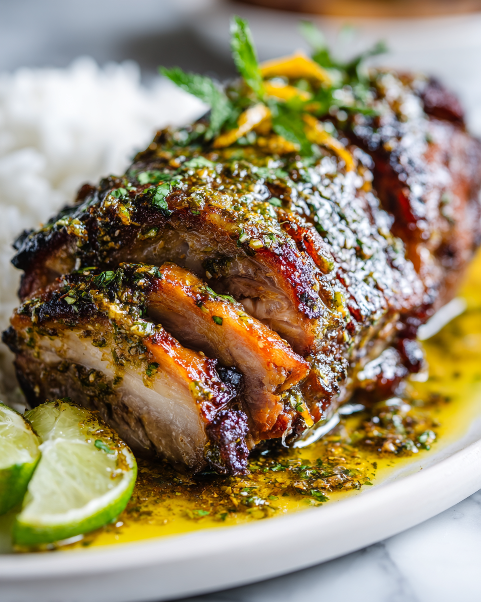 Delicious Cuban Mojo Pork slow-roasted to perfection with a citrusy marinade, perfect for holiday celebrations.
