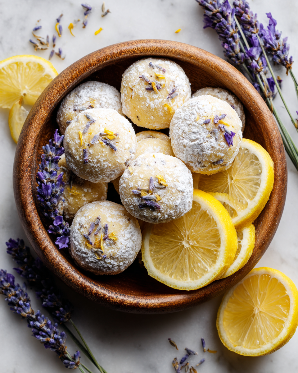 Lemon Lavender Cookies fresh from the oven, showcasing floral and citrus flavors, perfect for holiday gatherings.
