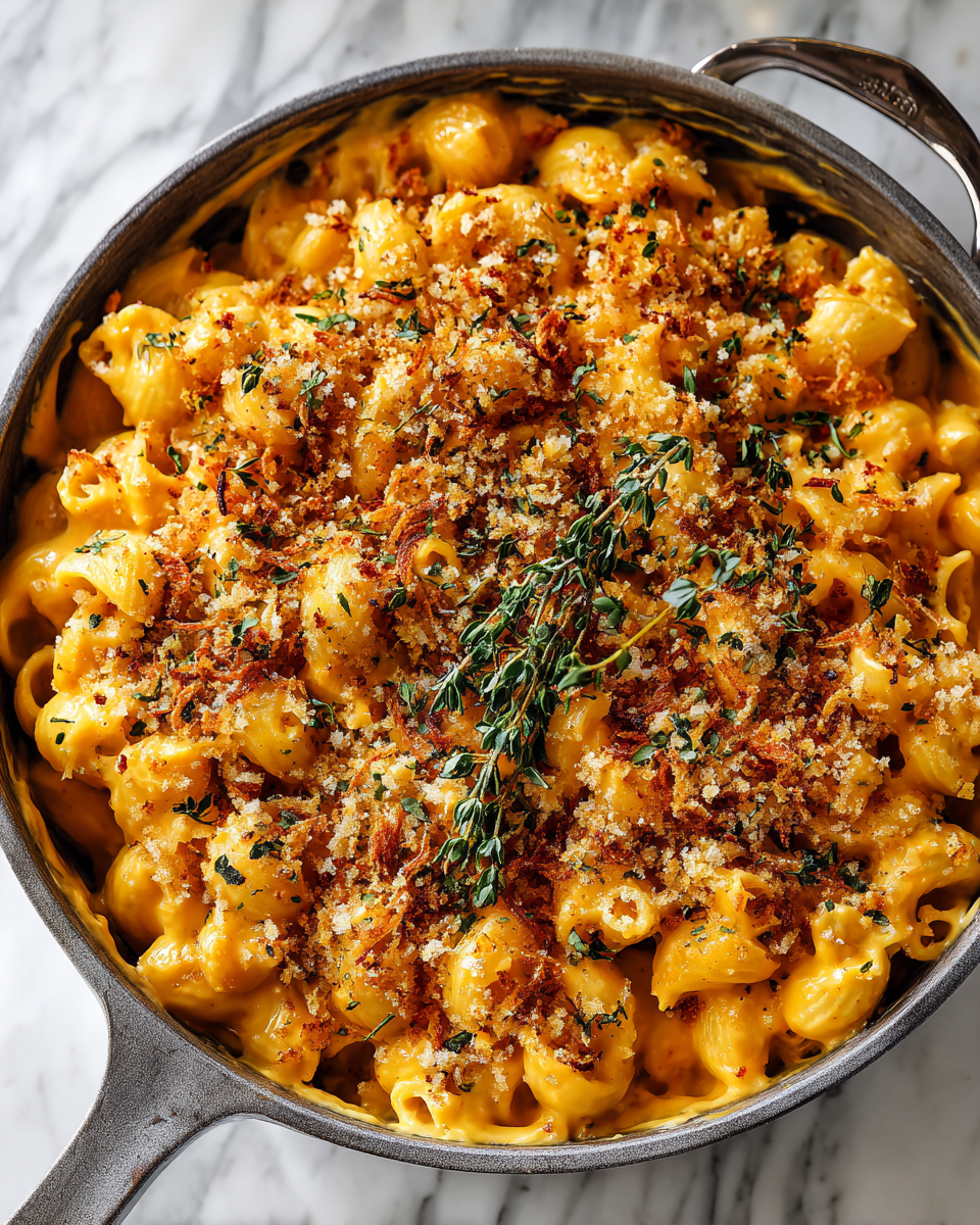 Creamy one-pot pumpkin mac and cheese for a cozy fall meal