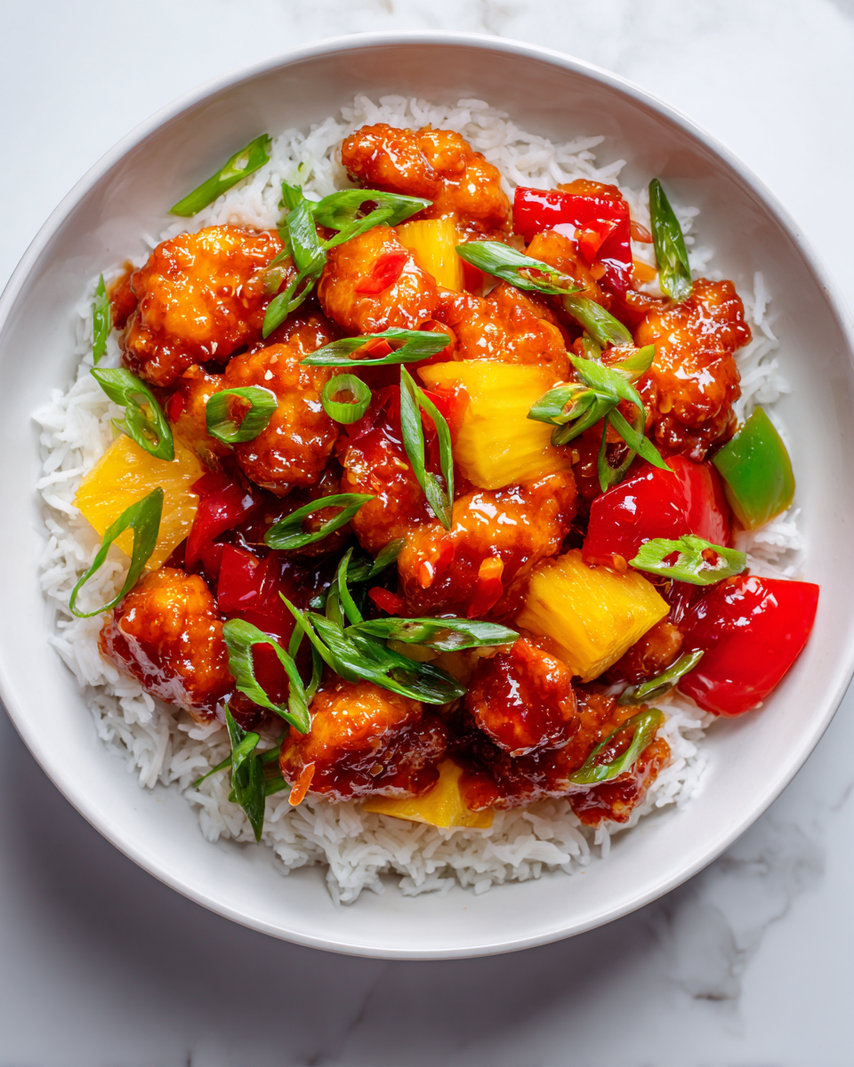 Delicious Sweet and Sour Chicken with Pineapple dish for festive gatherings