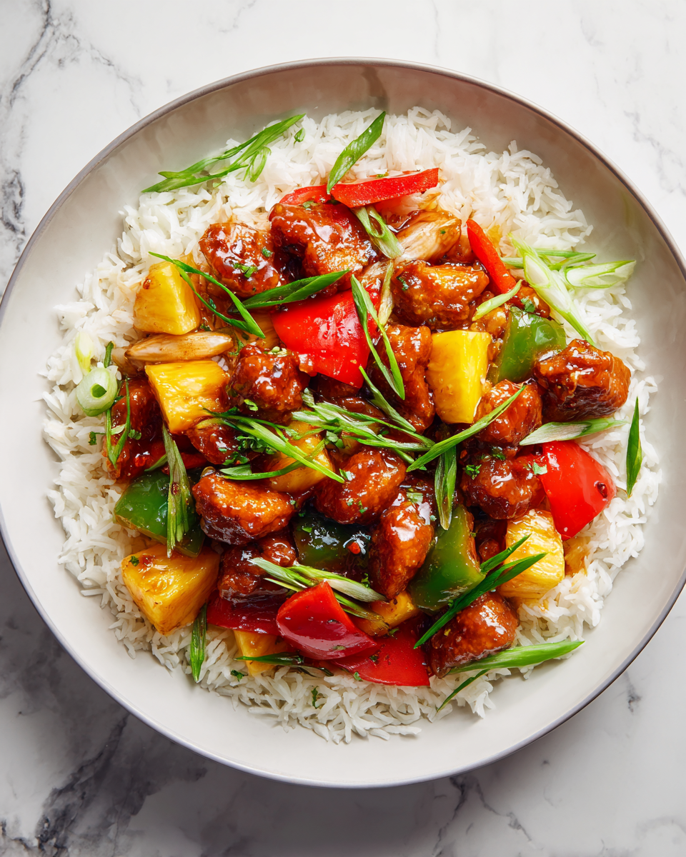 Delicious Sweet and Sour Chicken with Pineapple dish for festive gatherings
