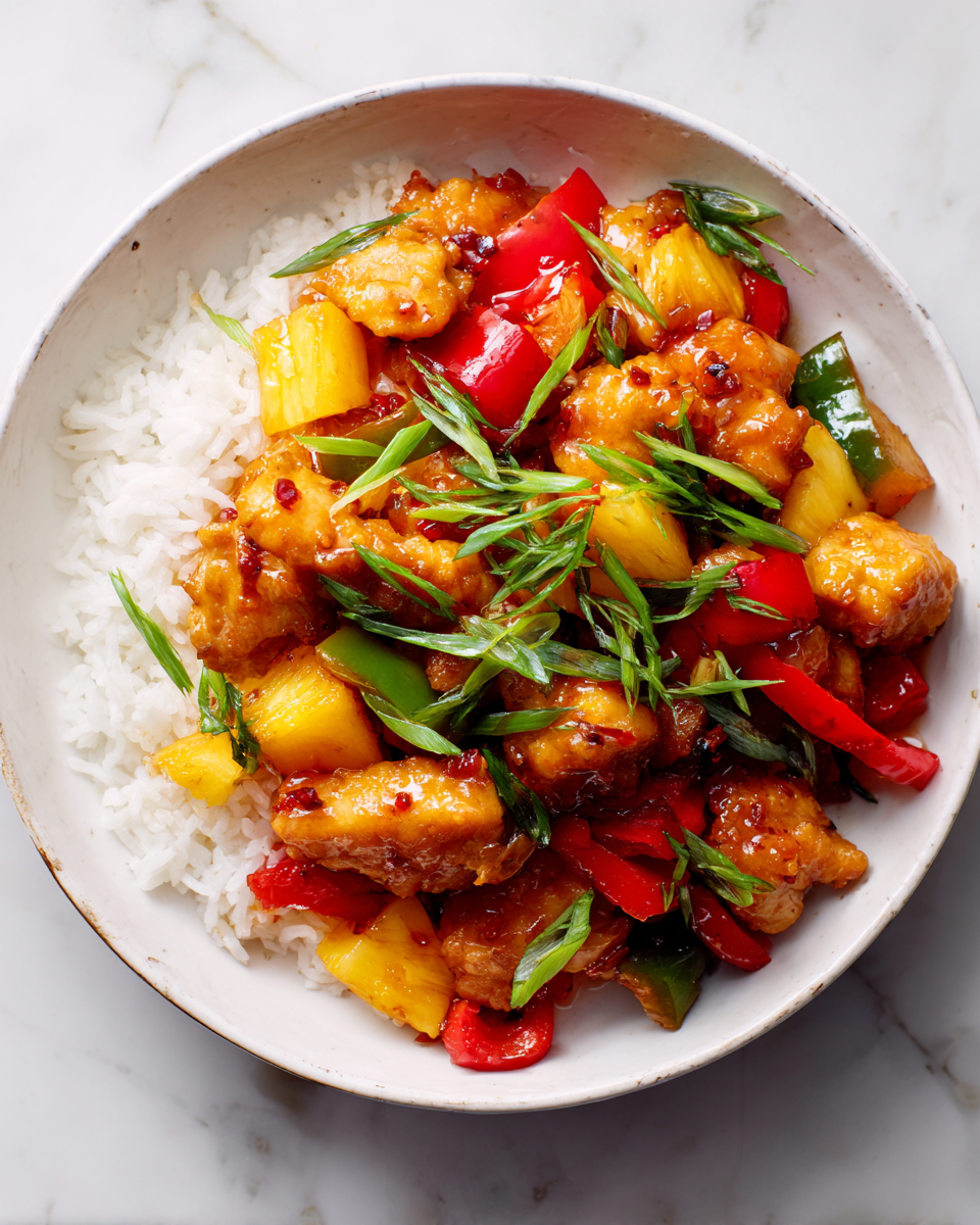 Delicious Sweet and Sour Chicken with Pineapple dish for festive gatherings