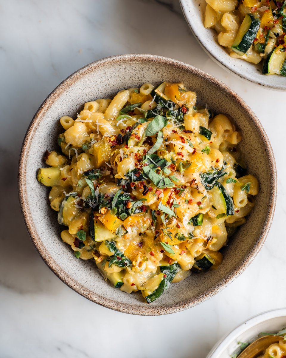 One-Pot Veggie Mac and Cheese with gooey cheese and fresh vegetables, perfect for speedy family dinners and cozy gatherings.